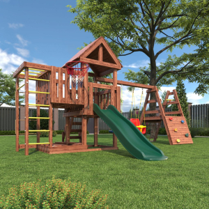 Детская площадка CustWood Junior Color JC15 с деревянной крышей