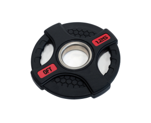 Диск олимпийский обрезиненный черный с двумя хватами Original FitTools FT-2HGP-1,25 1,25 кг