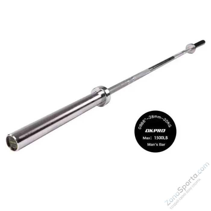 Гриф олимпийский прямой OKPRO OK5003-1 (220 см, 50 мм)