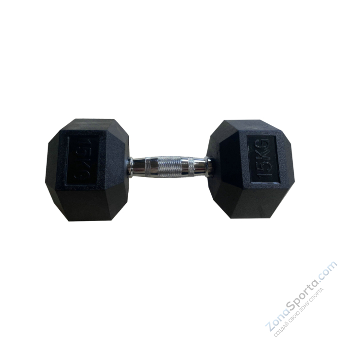 Обрезиненная гексагональная гантель INEX Hex Dumbbell 15 кг
