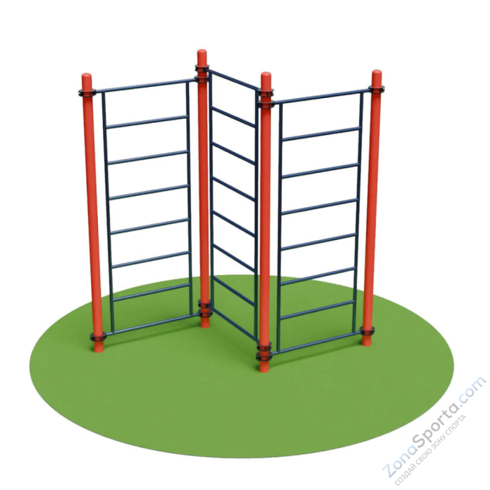 Уличная шведская стенка трехсекционная змейка DEXsport